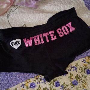 Vintage Y2K Victoria Secret Pink Booty Short Shorts VS White Sox Mini